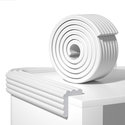 Edge Protector,Baby Proofing Baby Edge Protector Strip Safety,Soft Rubber Foam Padding,Edge Corner Guards Protector Corner Edge Bumpers for Furniture (White, 16.4Ft x 3.15" W x 0.31" Th)