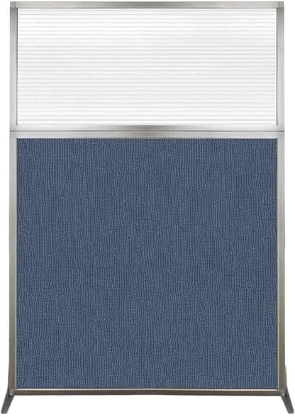 Versare Hush Screen Portable Room Divider | Workstation Wall Divider | Freestanding Privacy Hush Panels | Clear Fluted Windows | Fabric Office Divider Screen | Great for Room Separation
