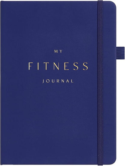 &And Per Se Fitness Workout Journal for Men & Women, Workout Log Book Planner with Daily Diet, Gym Exercise & Training Trackers - Undated, A5 Size, Leather Hardcover (Royal Blue)