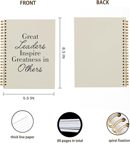 OXW Beige Notebooks for Work, Employee Appreciation Gifts, Leadership Gifts Notebook Journal for Writing Meeting Office, Thank You Gifts for Women Men Leader Mentor Boss Manager, 5.5"x8.3"