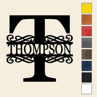 Custom Metal Signs | Personalized Monogram Name Sign | Outdoor Wall Art for Family Name | Custom Name Metal Sign, Last Name, Anniversary, Wedding Gifts for Women, Wife, Parents, couple (Design 2)