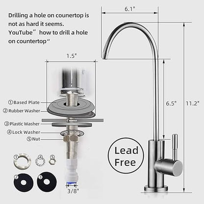 Geekpure 5 Stage Reverse Osmosis Drinking Water Filtration System w/Quick Change Twist Filters-75GPD