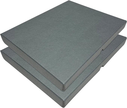 Lineco Folio Storage Box, Clamshell Design with Metal Edge. 16.5x20.5x1.75 Inches, Archival Boxboard, Preserve Photos, Cards, Magazines, Documents, Art, Ephemera, Family Records, Gray, Pack of 2