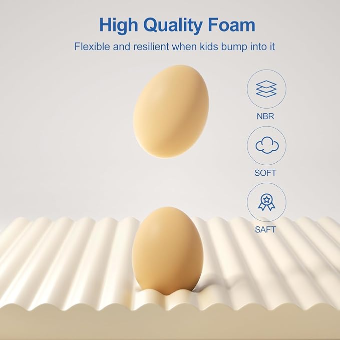 Edge Protector,Baby Proofing Baby Edge Protector Strip Safety,Soft Rubber Foam Padding,Edge Corner Guards Protector Corner Edge Bumpers for Furniture (White, 16.4Ft x 3.93" W x 0.4" Th)
