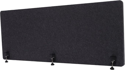 DouSeiAi Clamp-On Desk Divider, Desk Privacy Panel, Office Sound Absorbing Cubicle Partitions, One-Side Panel, 59.1x 23.8x1inch/Dark Gray