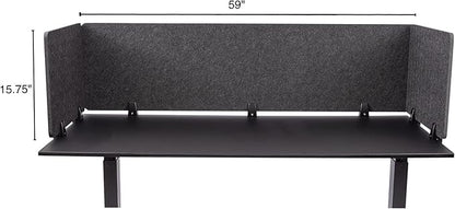 ReFocus™ Raw Clamp-On Acoustic Desk Divider – Reduce Noise and Visual Distractions with This Lightweight Desk Mounted Privacy Panel (Anthracite Gray, 59" x 16", 23.6" x 16", & 23.6" x 16")