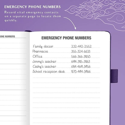 Legend Planner Address Book with Alphabetical Tabs –Telephone Contacts Book for Phone Numbers, Addresses, Passwords, Medium (Purple)