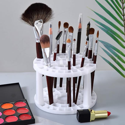 Feadily 49 Hole Pencil Holder Organize, Desk Organizer for Paint Brushes, Makeup Brush, Colored Pencils, Markers (White)