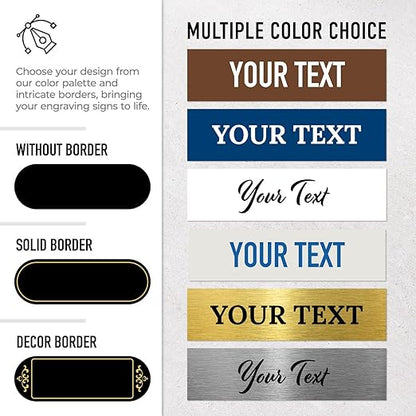 Custom Wall or Door Sign, Personalized Buble Plaque Engraved Message For Bussiness, Property And Home Indoor/Outdoor, 3x9 Inches, Made in USA by Sigo Signs