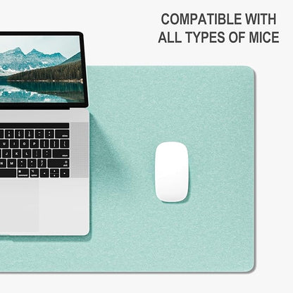 Auhoahsil Felt Desk Mat, Minimalist Large Mouse Pad XXL 35.5 x 15.7 in, Desk Matt for Desktop, Keyboard, Laptop, Computer, Office, Work from Home, Gaming, Light Green