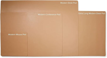 Leatherology Premium Tan Full Grain Leather Desk Pad – Modern Desk Mat for Home Office or Workspace – Water & Scratch Resistant, Slim Portable Design with Microsuede Lining