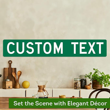 My Sign Center Custom Street Sign, 6x36 Inch, Green, Aluminum, Classic Style, Reflective, Pole or Wall Mount