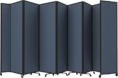 Versare Room Divider 360 Portable Wall Partition | Folding Panels | Large Freestanding Divider | Locking Wheels | Temporary Room Separator