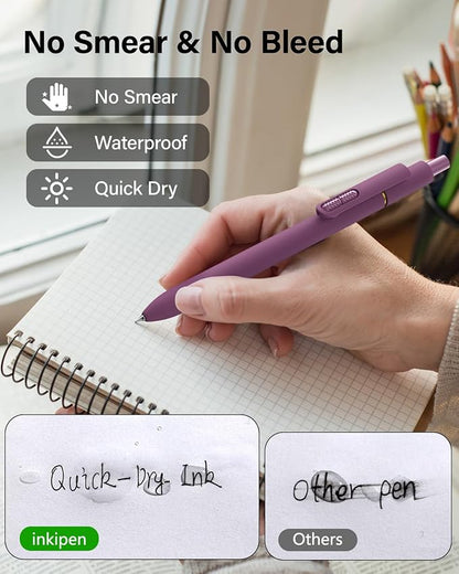 inkipen- 16 Pack Pens, Gel pens Black Ink, Fine Point(0.5mm),Quick-Drying Smooth Writing,School and Office Supplies （vintage color）