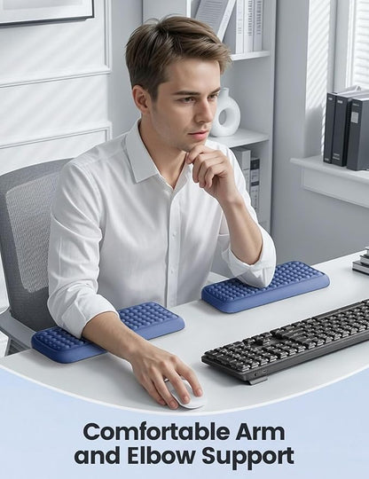 Vaydeer 2Pcs Elbow Pad for Desk, L-Shaped Arm Rest Desk Edge Cushion, Ergonomic Memory Foam Elbow Rest Wrist Support Keyboard Mouse Padding for Palm Hand Office Computer Home Gaming Accessories-Pink