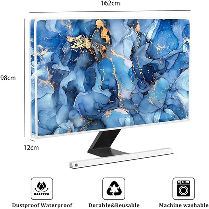 Baocicco Navy Blue Gold Marble Waterproof TV Dust Cover 70 Inch Creative Texture Grain Television Screen Cover Abstract TV Display Protectors Protective LED LCD OLED TVs Dust-Proof
