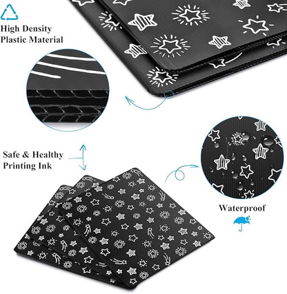 Black 24-Pack Desk Dividers for Students, Waterproof Plastic Study Carrel Divider, Durable Testing Dividers for Classroom Teacher Supplies, Easy to Clean Privacy Shield Folder Boards for Student Desk