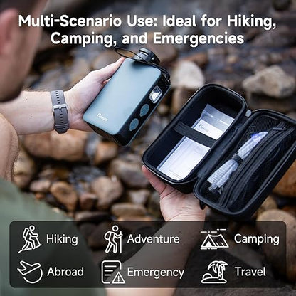 Nawaza Portable Electric Water Filter - 0.01 Micron Outdoor Camping Water Purifier for Hiking, Camping Water Filtration System Survival,Travel and Emergency (Grey)