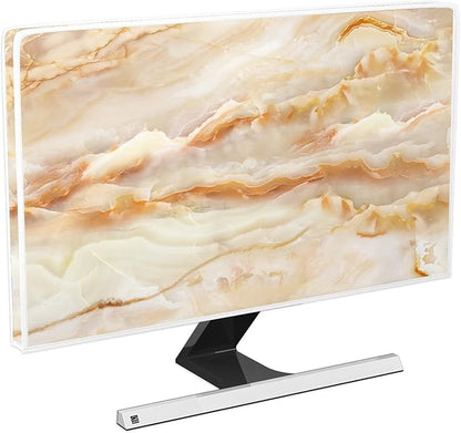 Baocicco Abstract Waterproof TV Screen Cover with Marble Design Aesthetic Television Covers for Xmas Decoration Anti-Static Dustproof Protective Cover for LED LCD OLED TVs 75 Inch