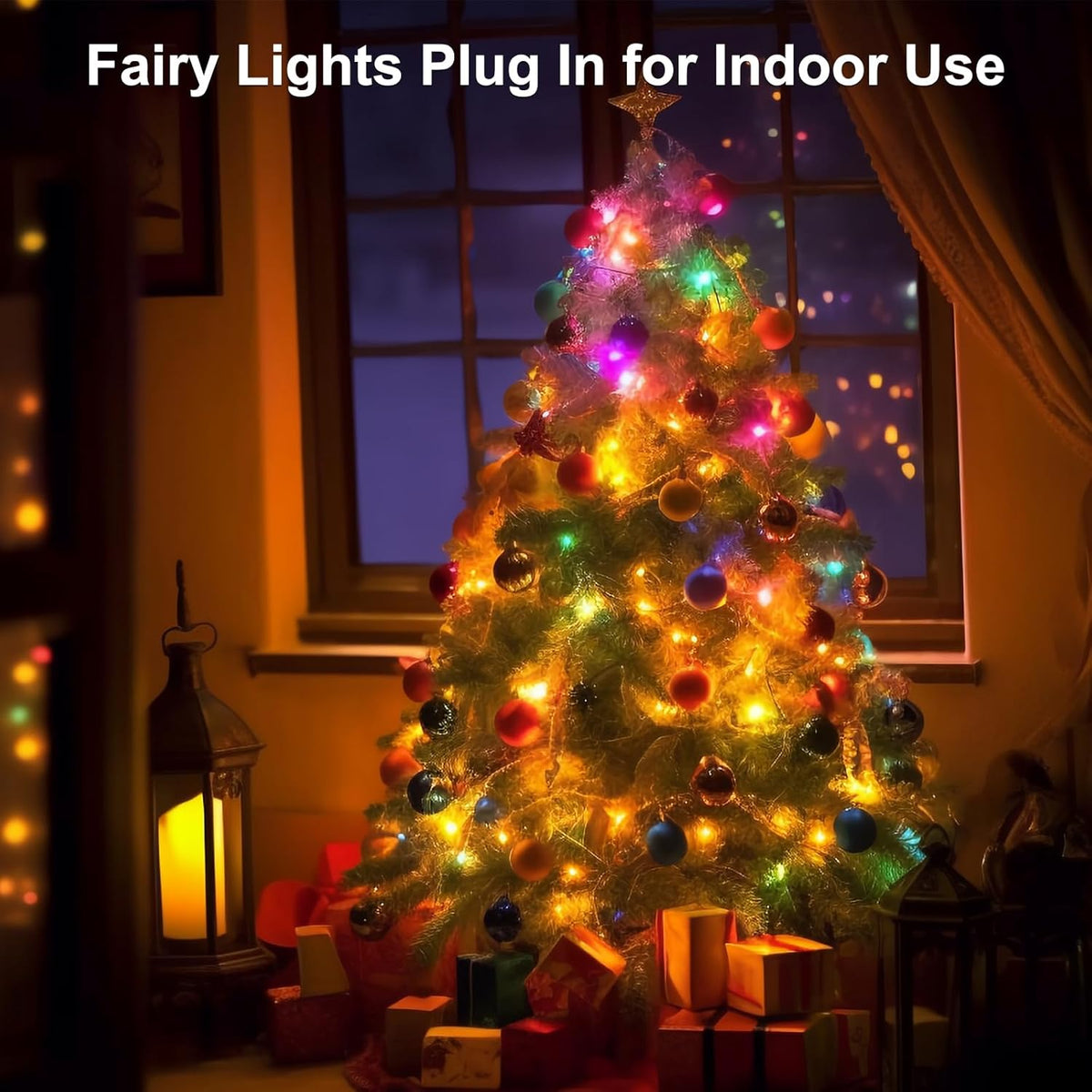 33FT 100LED Christmas Lights Plug in,Outdoor Indoor Connectable Fairy Lights with Timer and 8 Modes,Christmas Tree Lights for Garden Party Wedding Christmas Decoration(Multi-Color
