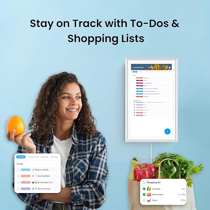 ApoloSign Digital Calendar: Electronic Calendar, Smart Touchscreen Interactive Display for Chore Chart, Family Schedules Planner, Supports All Apps via Google Play (White, 15.6-inch)
