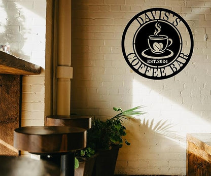 Personalized Coffee Bar Metal Sign, Custom Metal Coffee Sign, Coffee Metal Wall Art, customize coffee decor for coffee bar,coffee bar sign,Personalized Signs for Home,coffee wall decor