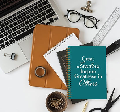 OXW Leadership Gifts Notebook Journal, Leader Gifts for Women Men, Meeting Notebook for Work, Thank You Gifts for Leader Boss Mentor Supervisor, Turquoise Spiral Notebook 5.5 x 8.3