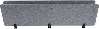 ReFocus Raw Clamp-On Acoustic Desk Divider Mounted Privacy Panel Set – Reduce Noise & Visual Distractions for Office, Study (Castle Gray, 2× Panels (60"×16"))