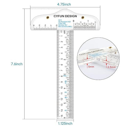 6 Inches Acrylic Clear T-Square Ruler,1 Pack,T Square Ruler,Transparent,T Ruler,for Crafting Drafting and General Layout Work Art Framing & Drafting Scrapbooking Crafting Arts Crafts Supplies Tools