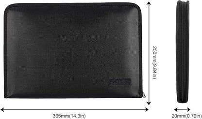 ENGPOW Expanding File Folder,Fireproof 13 Pockets Document Organizer Bag | Accordion File Organizer with Zipper＆Labels,Portable Home Travel Safe Storage for Important Files,Papers,Letter Size,Black