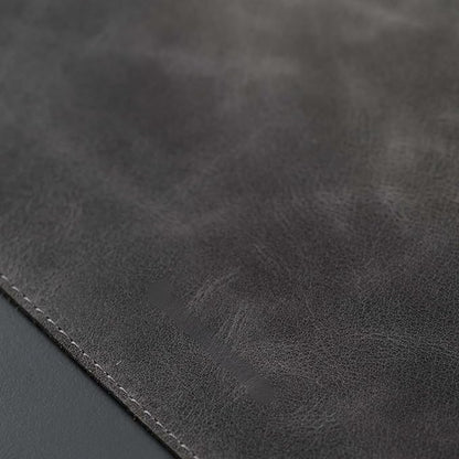 TORONATA Jersey Genuine Calfskin Leather Desk Pad, Office Desk Mat with Non-Slip Bottom, Smooth Surface for Mouse & Keyboard, Desk Protector (36x19 inches) (Grey)