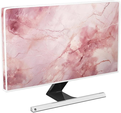 Baocicco Fashion Pink Marble Waterproof Television Cover 45, 46, 47, 48 Inch Full Body Covers for Television Screen Panel Case Computer Sleeve Compatible with PC, Desktop and TV LED LCD OLED