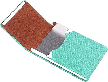 DMFLY Business Card Holder for Women and Men - Magnetic Shut Case for Purse, Green-bm