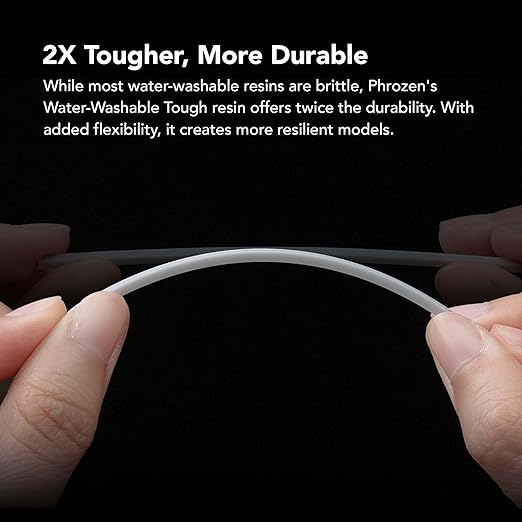 phrozen 3D Printer Water-Washable Rapid Resin [Tough Gray], 405nm LCD UV-Curing Photopolymer Resin, Strong Impact Resistance, High Flexibility, Low Odor, Non-Brittle, Easy to Clean and Cure (1KG)