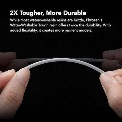 phrozen 3D Printer Water-Washable Rapid Resin [Tough Gray], 405nm LCD UV-Curing Photopolymer Resin, Strong Impact Resistance, High Flexibility, Low Odor, Non-Brittle, Easy to Clean and Cure (1KG)