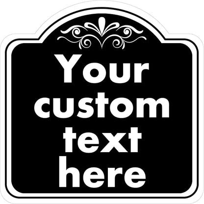 Custom Sign, Custom Indoor/Outdoor Decorative Sign，Aluminum Weatherproof Metal Sign Multiple Sizes, Customize for Office, Business, Workplace, office, Home, Delivery Signs, 8*8 Inch, Black