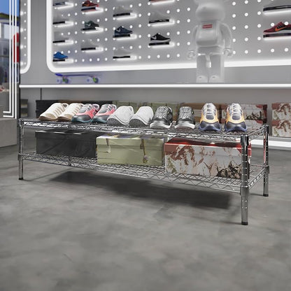 18" Deep x 54" Wide x 14" Height Wire Shelving Kit | 2-Tier | NSF Commercial Storage Rack Unit