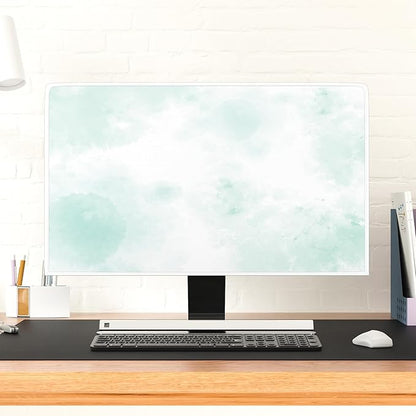 Baocicco Abstract Watercolor Waterproof TV Display Screen Cover 32 Inch Cyan Marble Dip Dyeing Dust Proof TV Covers for Television Screen Anti-Static Dustproof Protective，Mint Green