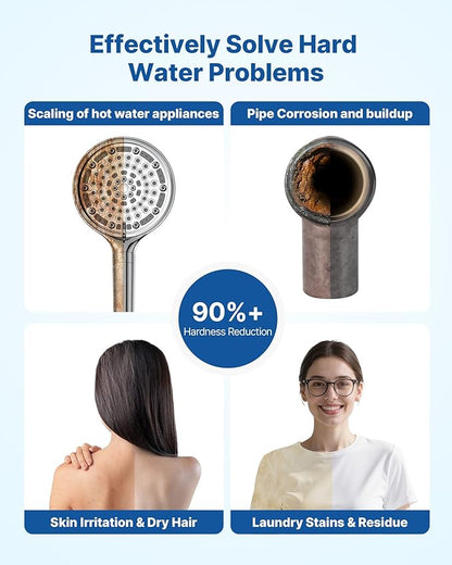 VEVOR Water Softener, 64,000 Grains Whole House Water Softener System, with Automatic Digital Control Head, Bypass Valve, Reduce Hardness and Minerals, Improve Water Quality, for 5-6 Bathrooms