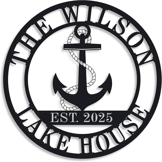 Personalized Lake House Decor, Custom Nautical Wall Decor, Nautical Decor for Home, Outdoor Metal Lake House Signs