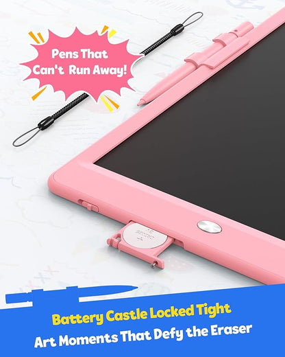 TEKFUN LCD Writing Tablet for Kids, 10-inch Coloring Drawing Pad, Mess Free Doodle Board, Christmas Gifts for Girls and Toddlers, Toys for 3 4 5 6 7 8 Year Old Boys (Pink)