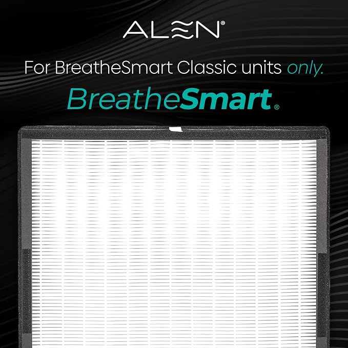 Alen Air Filter BF35-Odor Replacement HEPA Filter for BreatheSmart Classic Air Purifier - Captures Allergens & Mold + Pet Dander & Odors (1 Filter) | For Odors, Mold, Smoke, Dust, Allergens, Viruses, Dander, Pet Fur. Medical-grade HEPA Filter - FOR CLA...
