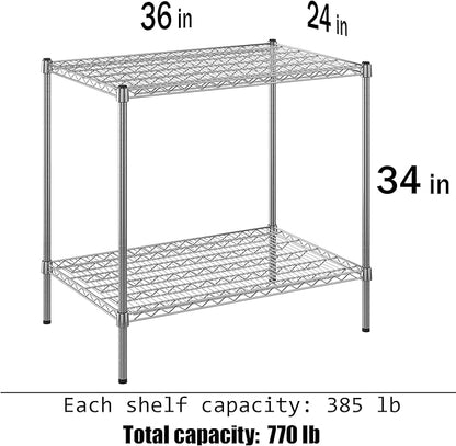 Regal Altair 24" Deep x 36" Wide x 34" Height Wire Shelving Kit | 2-Tier | NSF Commercial Storage Rack Unit