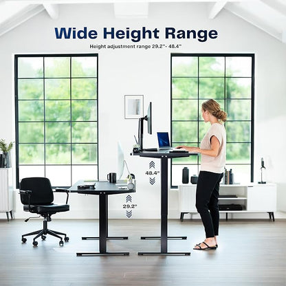 VIVO Electric 71 x 36 in Standing Desk, Memory Height Adjustment, 1B Series, Holds 220 lbs, White Top Black Frame, DESK-KIT-1B7W-36