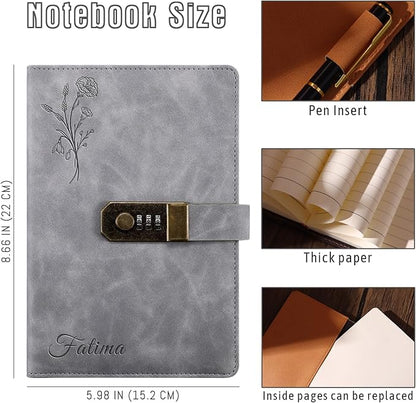 Bliver Personalized Leather Journal Custom Notebook Customized Engraved Journal Gift for Friends, Coworker,Graduation,Teacher