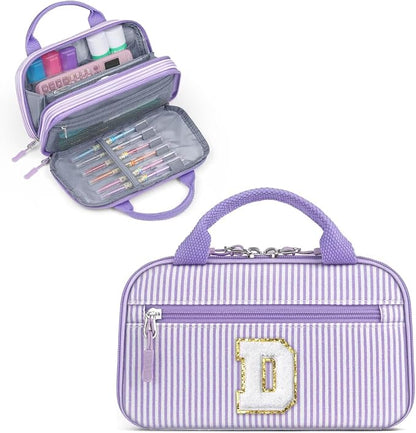 YOOLIFE Pencil Case for Girls, Cute Pencil Pouch Pen Case, Large Capacity Aesthetic School Supplies for Teen Girls, Purple D