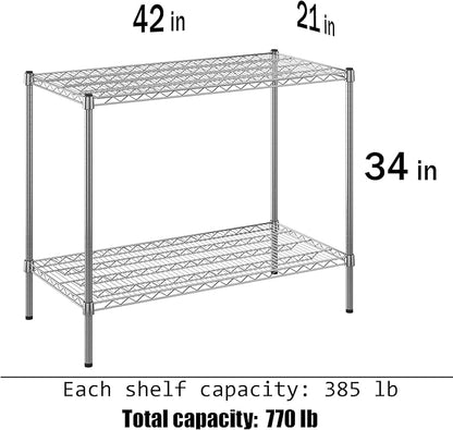 Regal Altair 21" Deep x 42" Wide x 34" Height Wire Shelving Kit | 2-Tier | NSF Commercial Storage Rack Unit