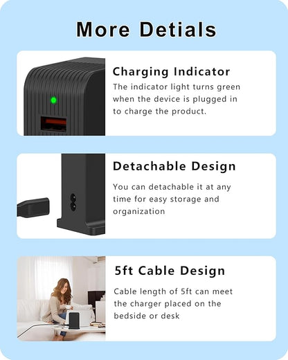 VPSUN USB Charger 6 Port 50W Multi USB Tower Charging Station for Multiple Devices iPhone 15/14/14 Pro/14 Pro Max/13 Pro/13 Pro Max/Android/Samsung/Tablet,etc (Black, 50W)