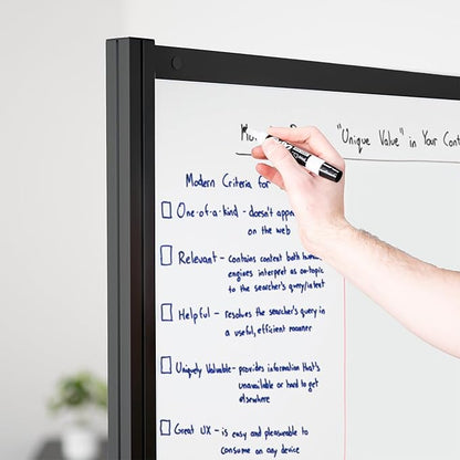 VIVO Modular Wall System, 2 PET and Whiteboard Panels, Professional Office Cubicle Dividers, Freestanding Privacy-Screen, 66 inches High, White and Light Gray, Black Frame, PP-MWS63B-WB
