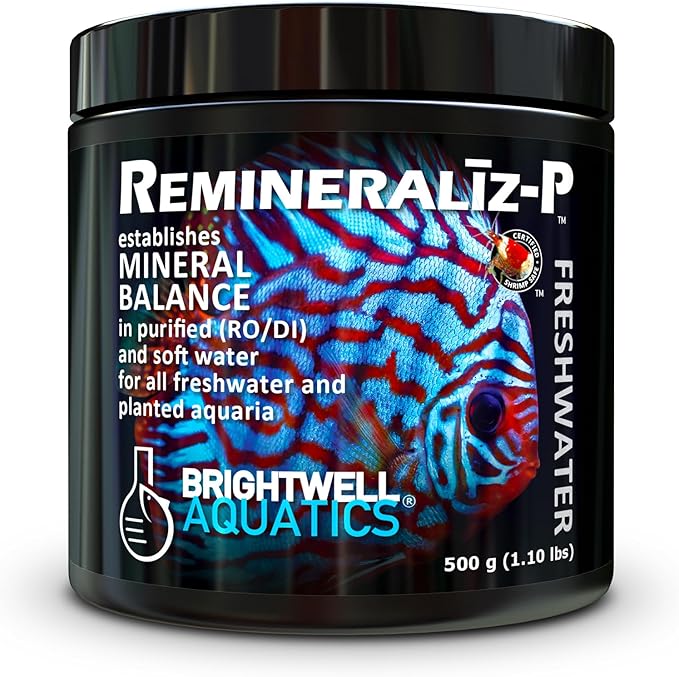 Brightwell Aquatics Remineralīz-P – Restores GH & TDS for Freshwater Aquariums, Replenishes Essential Minerals for RO & Distilled Water, Supports Fish & Plant Health, 500g